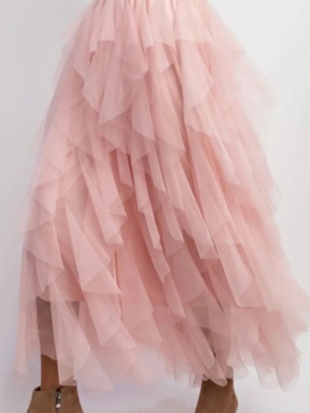2 Tulle Romantic Ruffle Skirts (Pastel Pink & Lavendar) L/XL